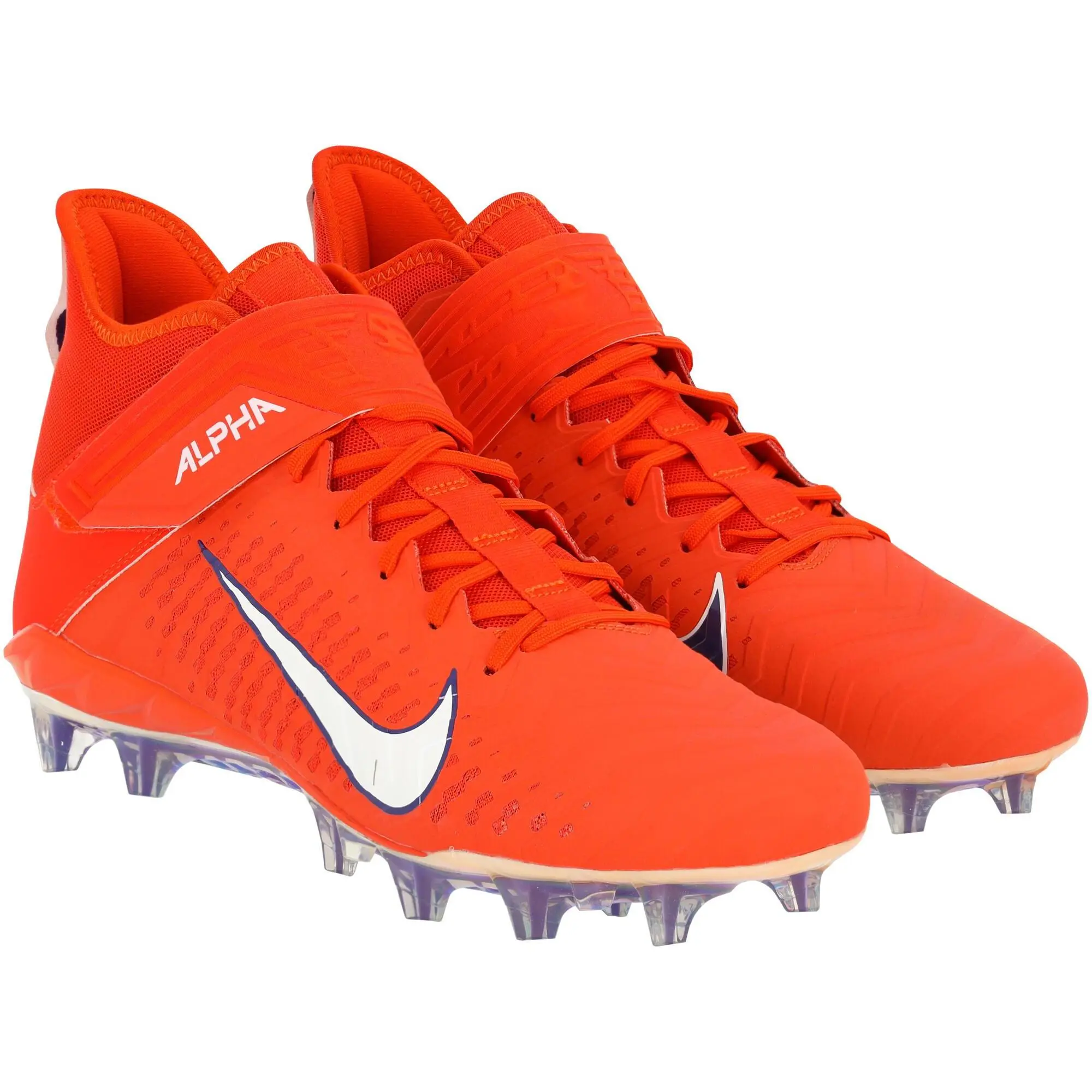 Clemson Tigers Team-Issued Orange Alpha Menace Cleats from the Football Program - Size 14 - Fanatics Authentic Certified - College Memorabilia