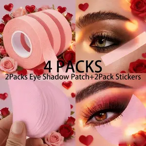 4 Pack Eyeshadow Tape Set, Includes 2 Packs Eye Shadow Tape & 2 Packs Eye Shadow Stickers, Ideal for Applying Eyeshadow, Eyeliner, Mascara, Lipstick