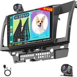 10.1" Android 13 Car Stereo for Mitsubishi Lancer 2008-2017, IPS Touchscreen, Wireless Carplay & Android Auto, 2G+64G, Bluetooth 5.4, GPS Navigation, WiFi, FM/RDS, EQ, Mirror Link, AHD Backup Camera, SWC