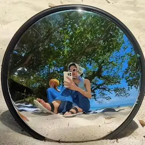 📸 Viral Fisheye Selfie Mirror, Cool Convex Round Mirror for Photos, Y2K Aesthetic Room Decor, Wall Mounted Mirror