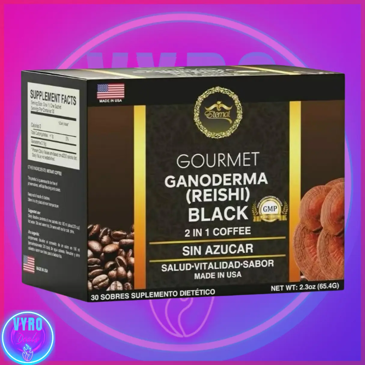 Eternal Spirit Beauty Black Coffee Singles -(30 Sachets - 0.07 Oz Each) Beverage instant coffee Eternal Spirit Beauty Black Coffee Singles -(30 Sachets - 0.07 Oz Each) Beverage instant coffee