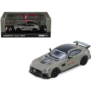 DarwinPRO iMP-Performance AMG GT "Goblin Group" Matt Green with Black Top 1/64 Diecast Model Car by Inno Models