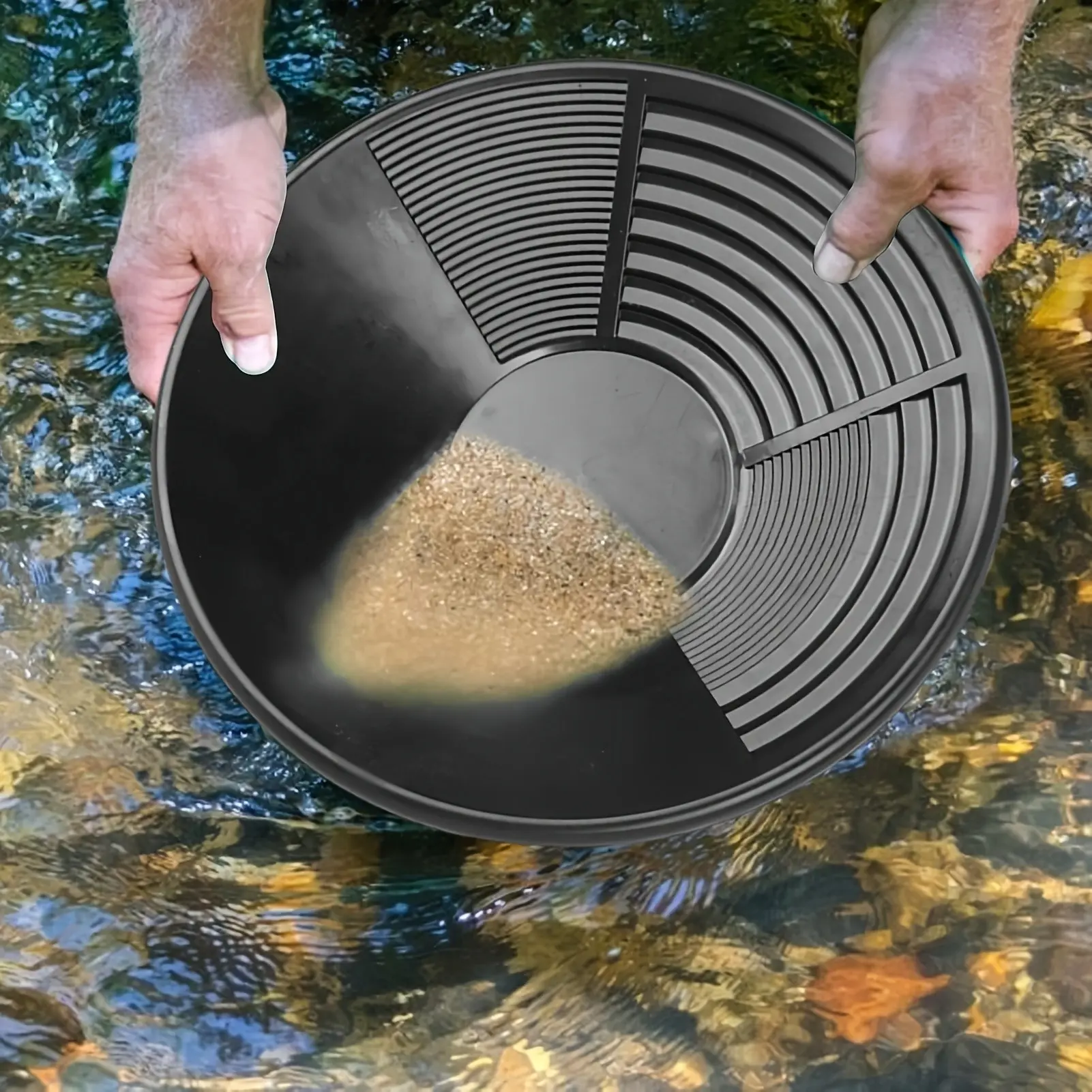 Gold Mining Wash Basin with Sieve Base, Riverbed Exploration Tool, Gold Washing Equipment, 1pc Gold Mining Gear, Essential Mining Tools