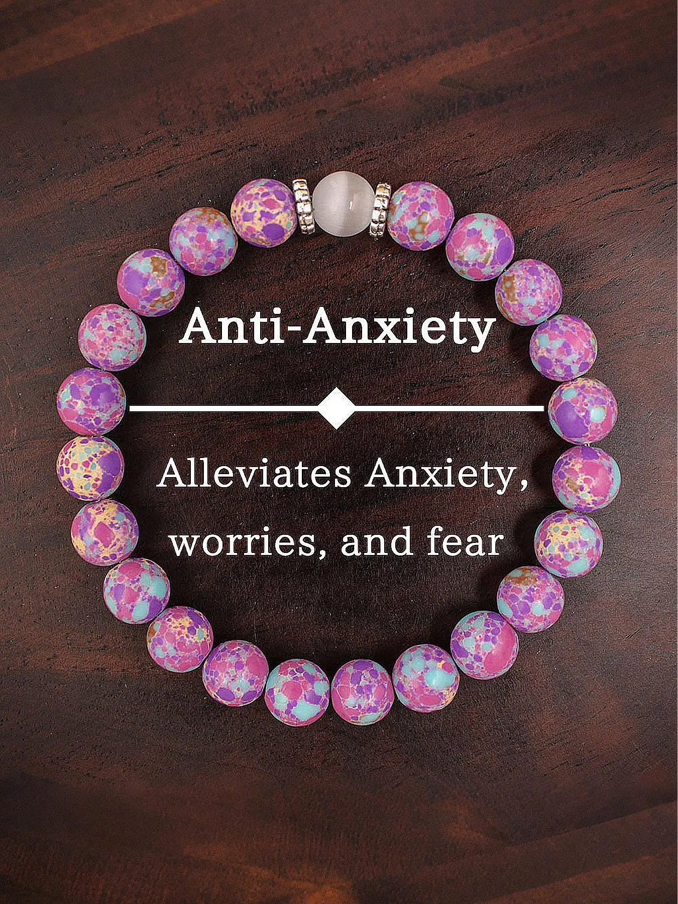 Cat's Eye Stone Beaded Bracelet, Anxiety Relief Jewelry for Stress & Worry, Calming Crystal for Emotional Balance, Fashion Accessories for Women & Men