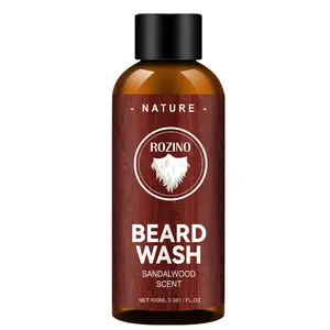 Men’s Sandalwood Scent Beard Shampoo Natural Vitamin E Formula Deep Clean Reduce Beard Dandruff Nourish Full Beard Wash Ketoconazole Oil Control