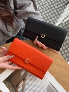 Women's New Full Leather Long Wallet, Cross-Border First Layer Cowhide Handbag, Genuine Leather Clutch Purse, Stylish and Durable
