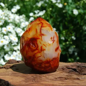 3.5in 1.2lb XL Carnelian Crystal Flame Tower, Madagascar