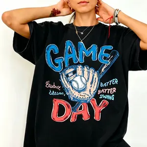 Baseball Game Day Comfort Colors T-Shirt, Gameday Doodle Baseball Tee, Trendy Women's Baseball Shirt, Sports Mom Shirt, Game Day Tee