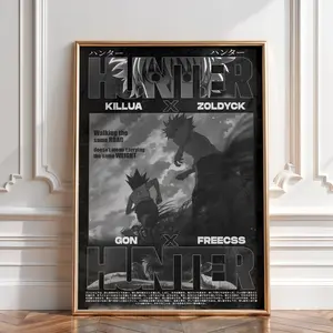 Gon & Killua Anime Wall Art Poster, Hunter x Hunter Manga Print Vintage Artwork ( Unframed - Print Only )