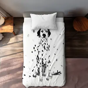 360 Stand Dalmatian Animal Theme Duvet Cover - Twin Size Extra Long, Microfiber Face, Machine Washable Stylish Bedding Linen for Pet Lovers, Ideal for Twin Beds, Black-And-White Duvet Covers, Comfortable Duvet Covers