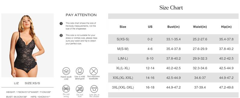 Popilush Lace Smooth V-Neck Shapewear Bodysuit Official  Elegant-LIVE