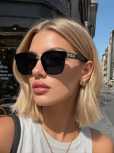 Classic Square Retro Sunglasses for Women, Perfect for Driving, Shopping, Beach Vacations, Stylish Fashion Accessory