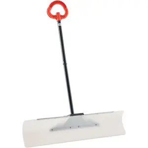 VEVOR Snow Pusher, 36 inch Wide Push Snow Shovel Plow for Driveway, Sidewalks and Doorways with Segmented Handle, Ergonomic Grip and HDPE Plastic Blade