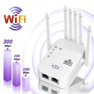 6-Antenna WiFi Extenders Signal Booster for Home/office, WiFi Range Extender, 2025 Fastest/best WiFi Booster 300Mbps Single Band (2.4GHz), Wireless Signal Repeater, WiFi Repeater with Ethernet Port Covers Up To 5000sq. Ft and 50 Devices
