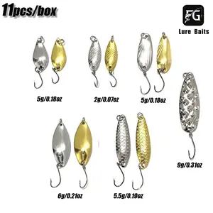 11Pcs Micro Spoon Lures Kit, Trout Panfish Fishing Spinners with Sharp Micro Hooks, High-Reflective Metal Baits for Freshwater Stream Fishing, Complete Tackle Set with Box
