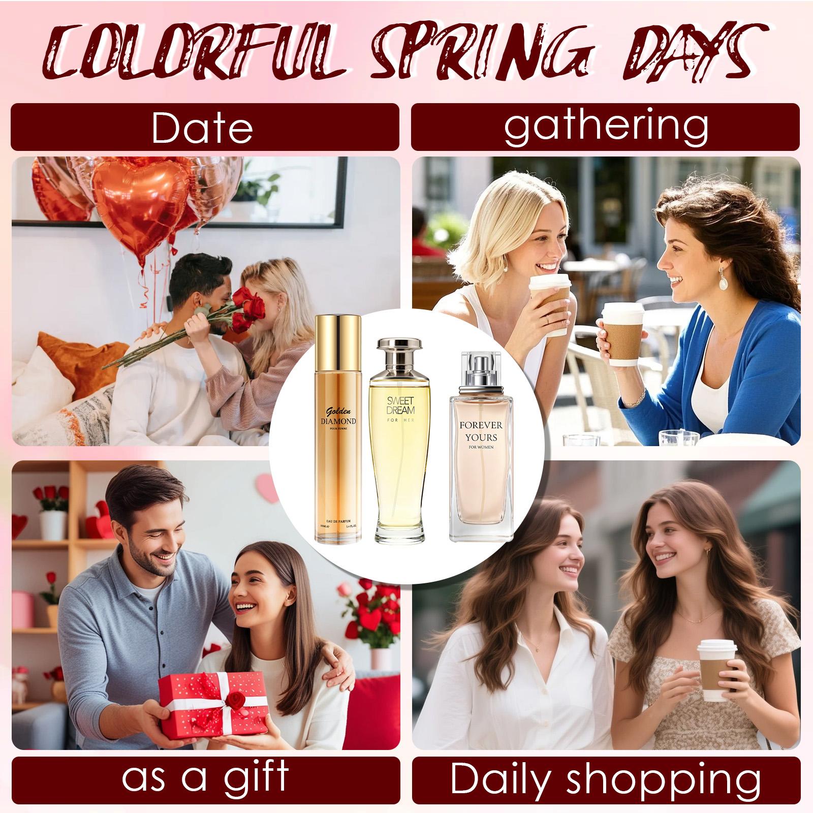 3-Pack Women's EDP, Oriental + Aldehydic Floral + Fruity Floral, Peony Vanilla Jasmine / Aldehydic Lily Tuberose Jasmine / Quince Sorbet Lychee Peach Peony Neroli, Long-Lasting 6-8H, Perfect for Dates Daily Parties Business Gifting, Daily Wear, Spray On S