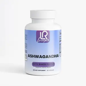 Loreya+ Ashwagandha with Black Pepper - Organic Adaptogen Supplement for Stress Relief & Overall Health - 60 Capsules