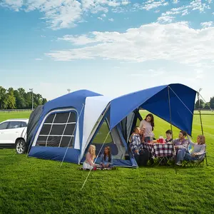 Lilypelle SUV Tent Car Tailgate Tent with Porch for Camping, 6-8 Person 10' x 10' Car Camping Tent, 6' x 7' Screen Room Vestibule Awning Porch