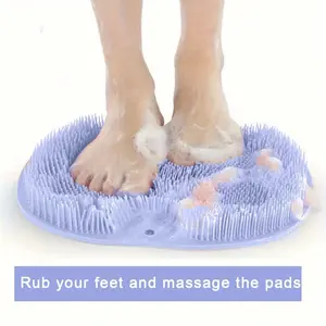 Shower Foot Scrubber Mat Back Washer Exfoliating Bath Wash Pad Wall Mounted Slip Suction Cups for Use in Cleaner Men and Women