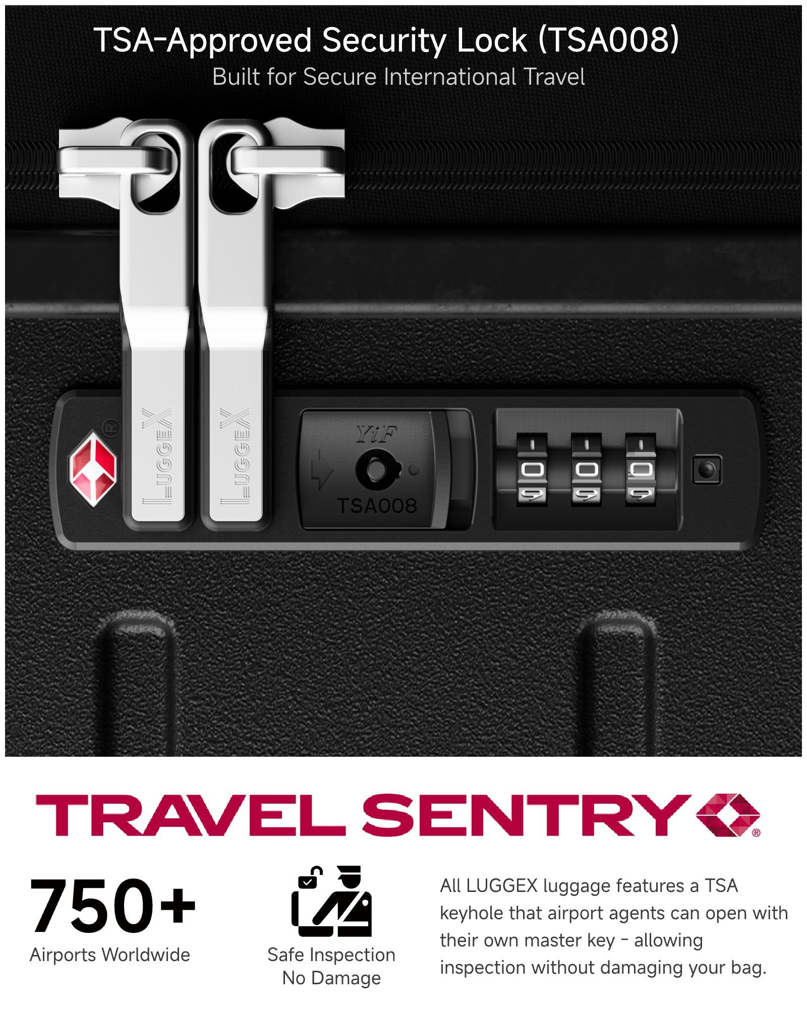 LUGGEX 30 Inch Trunk Luggage, Polycarbonate Hardside Large Checked Suitcase with 5 Spinner Wheels & Shock-Absorbing Wheels, TSA Lock