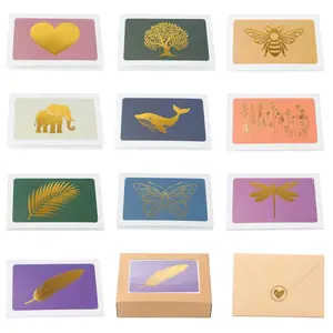Blank Note Cards Set of 30, Mixed Occasion Greeting Cards with Gold Foil Designs, Includes Stickers and Envelopes, 4x6 Inches