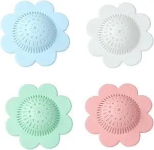 4 count Drain Hair Catcher Shower Drain Covers Durable  Hair Stopper,Bathtub and Shower Drain Protectors for Bathroom Bathtub and Kitchen