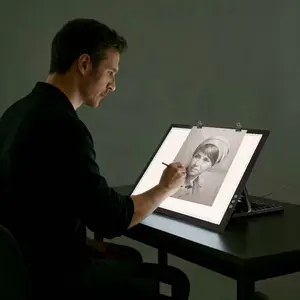 A3 Size Drawing Light Board, LED Diamond Painting Tracing Lamp, Adjustable Stand, 3 Color Temperatures, 8 Brightness Levels, USB Powered