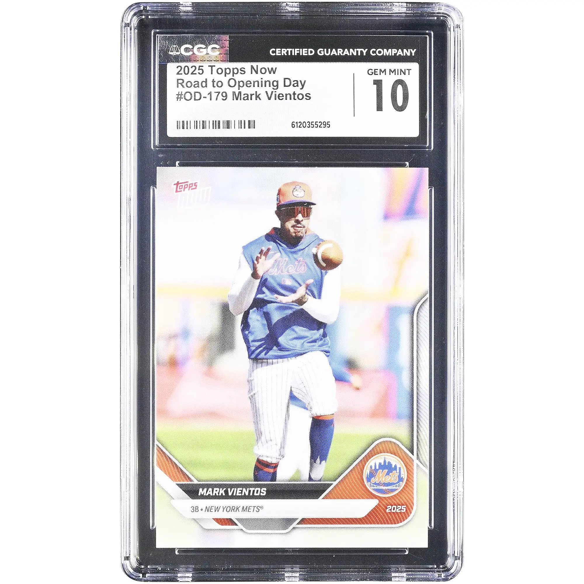 Mark Vientos New York Mets 2025 Topps Now Road to Opening Day #OD-179 CGC Authenticated 10 Card
