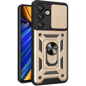 Phone Cases for Samsung Galaxy S26ULTRA S25ULTRA S24ULTRA S23ULTRA S22ULTRA S21ULTRA A36 A35 A16 15 14 # 4G/5G Case with Slide Camera Cover & Rotated Ring Kickstand Military Grade Shockproof with Magnetic Car Mount Holder Cover case for Samsung Gold