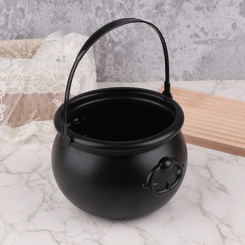Large Wizard Witch Cauldron Decor Prop, Multipurpose Candy Holder & Table Centerpiece, Ideal Tabletop Ornament for Halloween Irish Themed Parties & Holiday Home Decorations