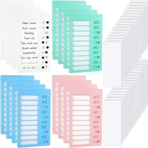 Self-Discipline Sticker Machine with 10 Blank Cards, Reusable Task List Board, Daily Schedule Planner, Memo Pad, Self-Management Card, Daily Scheduler