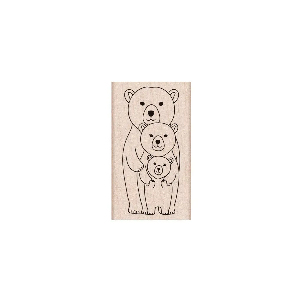 Bear Family Woodblock Stamp
