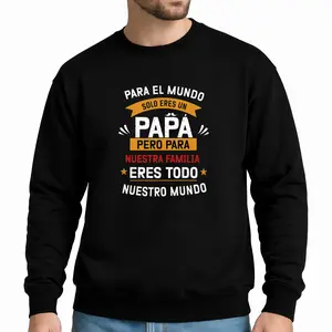 Funny Spanish Dad Long Sleeve Sweatshirt – Perfect Father’s Day or Birthday Gift with Hilarious “Like God-In-Law I Sold You” Phrase, Casual Round Neck, Ideal Husband Present in Black/White