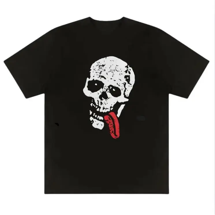 Menswear Casual Round Neck Short-Sleeve Skull With Tongue Jesse Pinkman Y2000 Movie Streetwear T-Shirt, Full Size, Full Color, Gift For Him