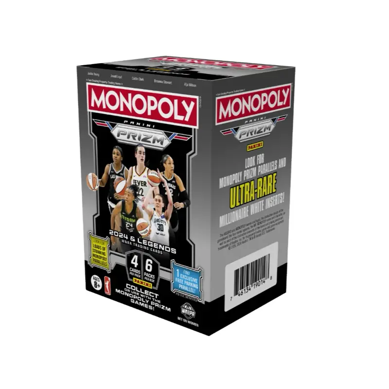 monopoly panini prizm: 2024-25 nba basketball trading cards booster box 2023-24 Panini Prizm Monopoly WNBA Edition Blaster Box| House of Breaks, LLC