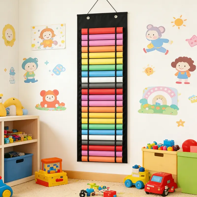 2pcs Wall & Door Mounted Vinyl Roll Holder, 48 Cylinders Double‑Sided Craft Storage