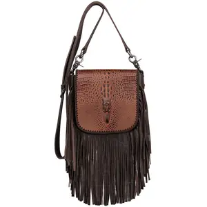 Montana West Crossbody Fringe Purse Western Purses for Women Vegan Leather Cowhide