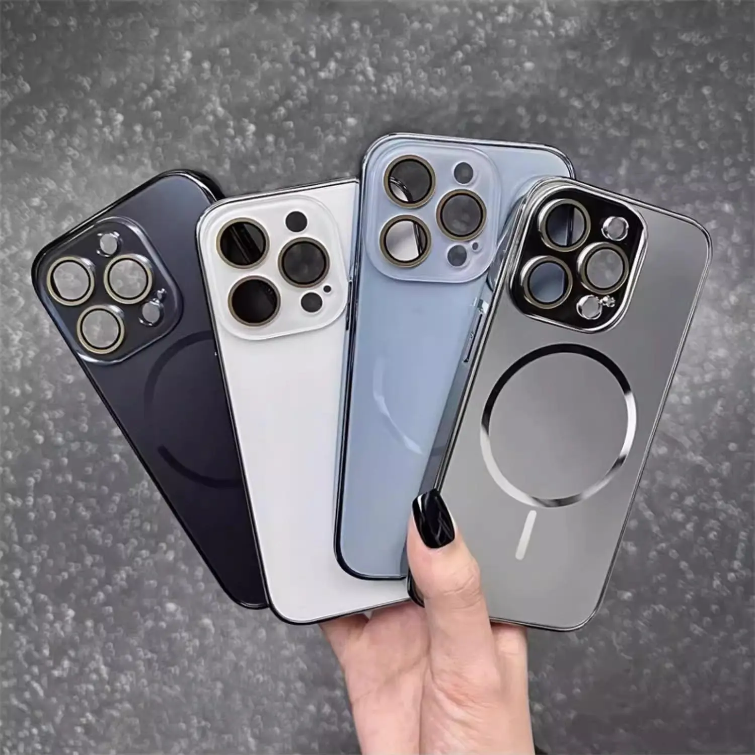 Plated Frame MagSafe Magnetic Smartphone Case, Luxury Wireless Protective Accessory, Shockproof Full-Body TPU Cover, Anti-Scratch Matte Back Casing, Compatible with iPhone 11,12,13,14,15 Plus,16,17 Pro Max