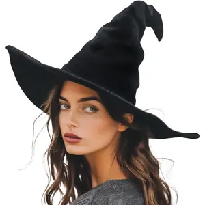 Witch Hat, 18IN Wizard Hat Cosplay Accessories for Halloween Costume Party Christmas Masquerade Carnivals