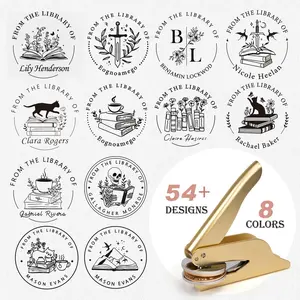 Book Embosser Personalized - Custom Library Stamp with Metal Carving Molds | for Book Lovers/Teachers/Students Unforgettable Gift