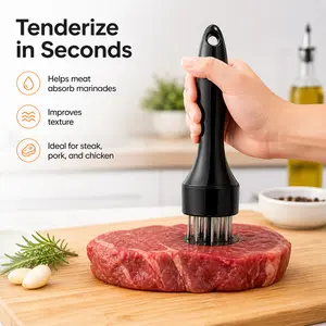 24-Blade Meat Tenderizer Tool, Stainless Steel Needle Tenderizer for Steak, Chicken, Beef & Pork