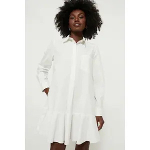 White Cotton Poplin Callahan Shirt Dress