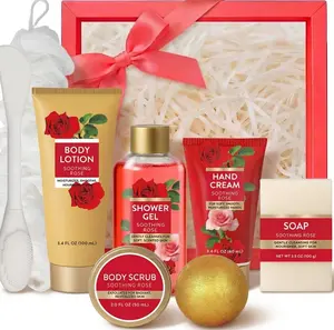 Gifts for Women 8pcs of Romantic Rose Gift Set for Women Bath and Body Works Gift Set Spa Gift for Womens Birthday Gift for Womens Mom Wife Girlfriend