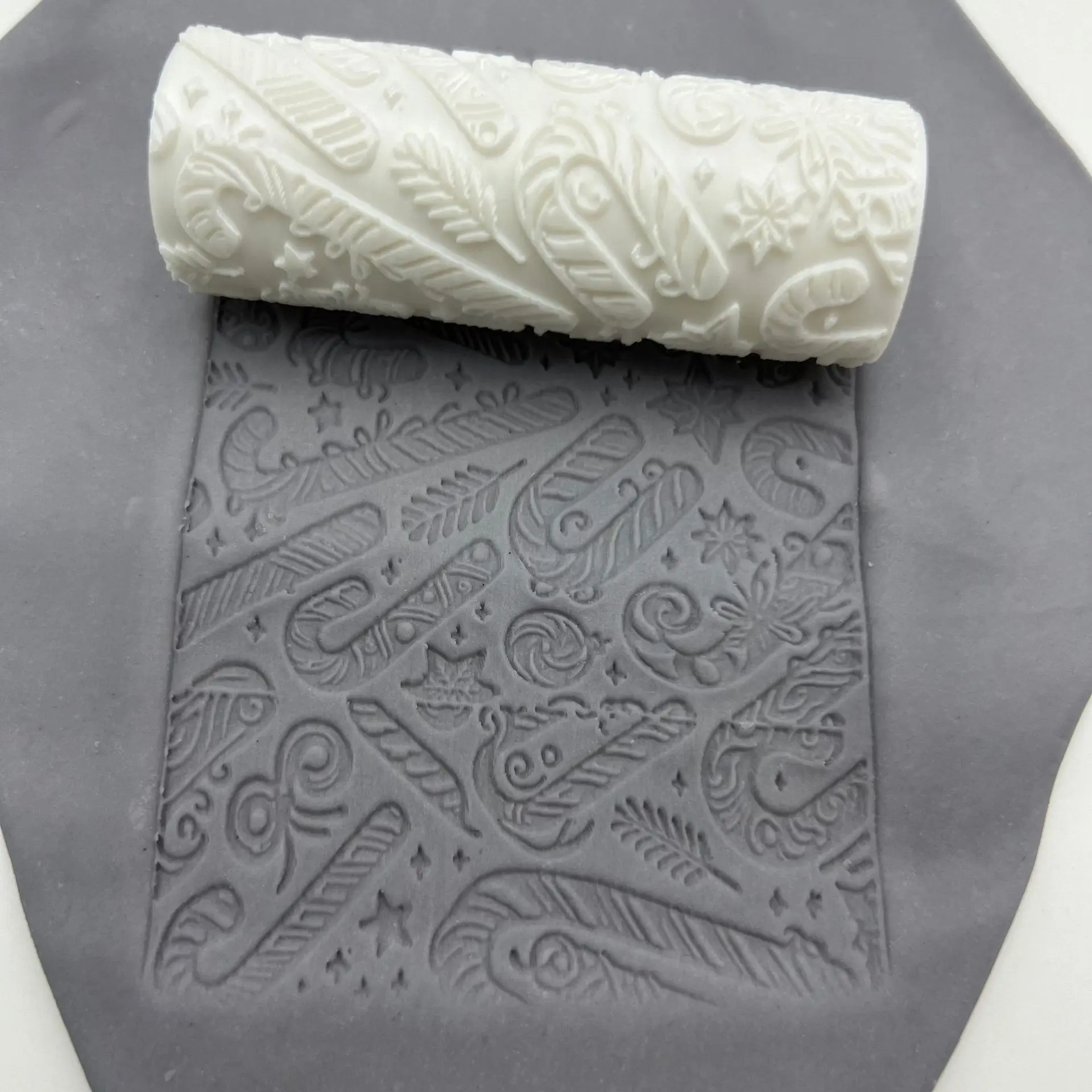 3D Floral Embossing Roller, Reusable Clay Texture Tool, Clay Tools, Vintage Flower Pattern, for Ceramic, Pottery and Polymer Clay, Handcraft Decorations