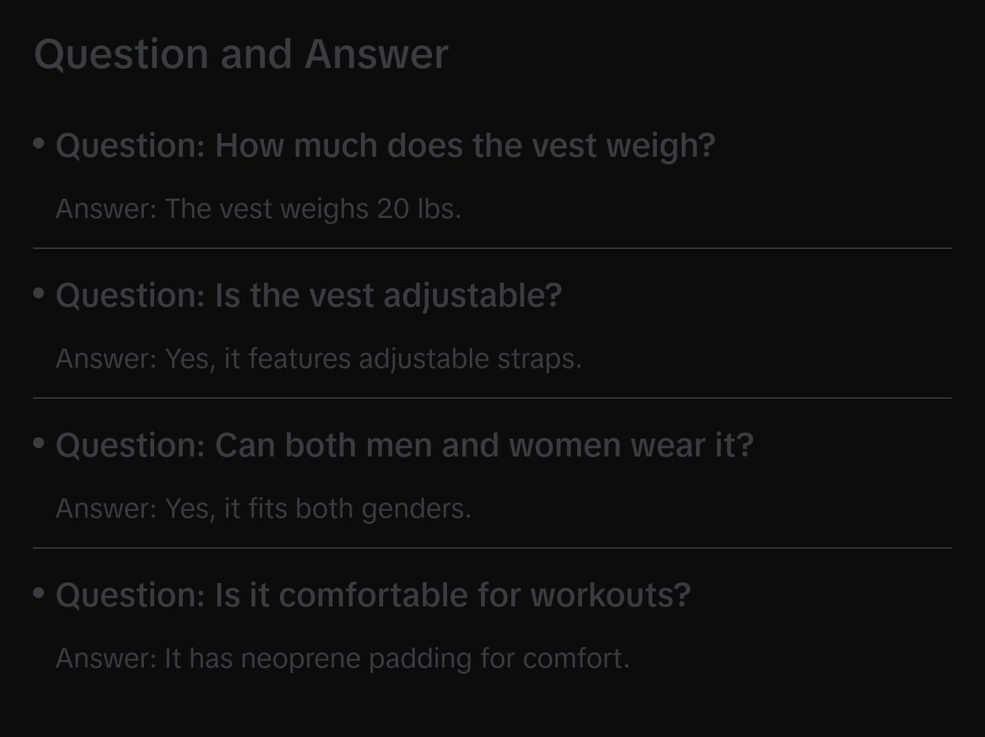 20 Lb. Adjustable Weighted Vest