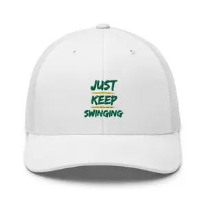 Just Keep Swinging - Performance Cap - Mesh Back - Green logo