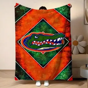 University of Florida Gators Logo Flannel Blanket Soft Funny Throw Blanket Cozy Lightweight Plush Portable Cover Blanket For Sofa,Warm Gift For Birthday,Christmas,Multiple Blanket