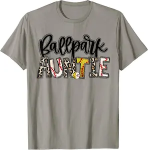 BallPark Auntie Softball Baseball Aunt Baller Mother's Day T-Shirt
