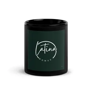 Latinamom33 logo in a Black Glossy Mug