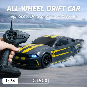 1:24 Scale Remote Control Drift Car - 2.4GHz 4WD Remote Control Drift Car with LED Lights and Tires - Remote Control Racing Car, Perfect Birthday Gift for Children